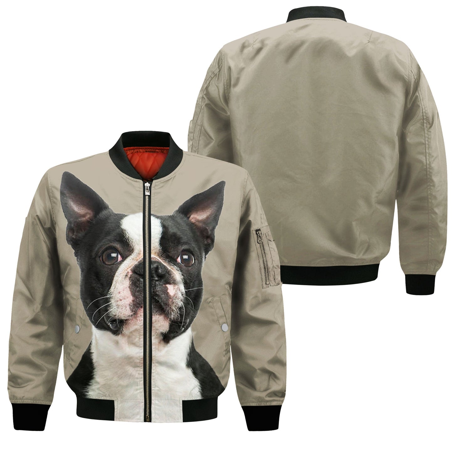 Boston Terrier - Unisex 3D Graphic Bomber Jacket