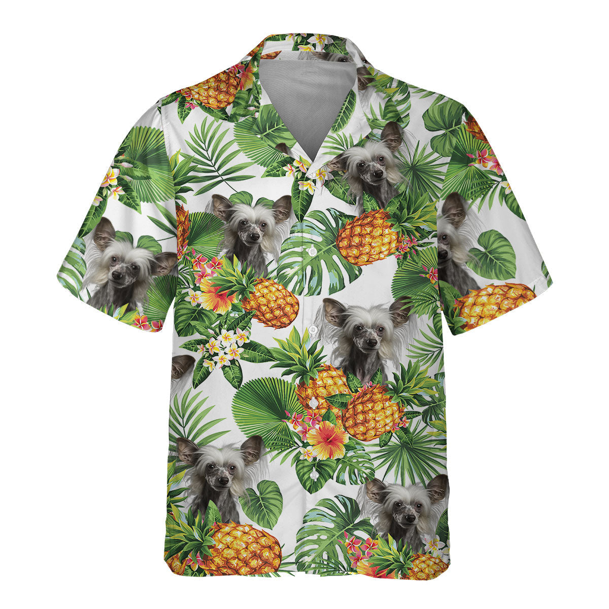 Chinese Crested AI - Tropical Pattern Hawaiian Shirt