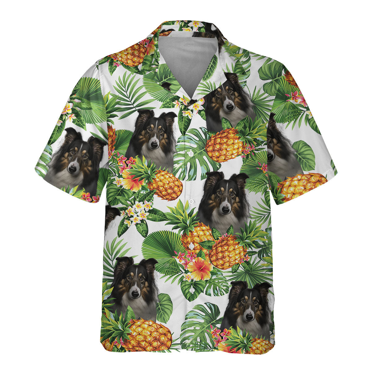 Collie AI - Tropical Pattern Hawaiian Shirt