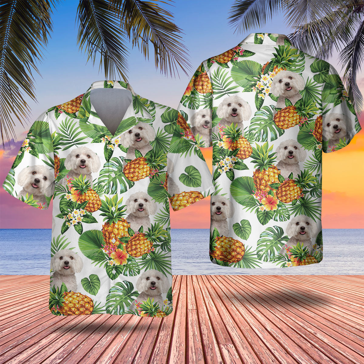 Maltese - Tropical Pattern Hawaiian Shirt