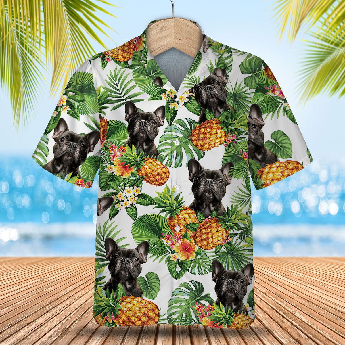 French Bulldog 2 AI - Tropical Pattern Hawaiian Shirt