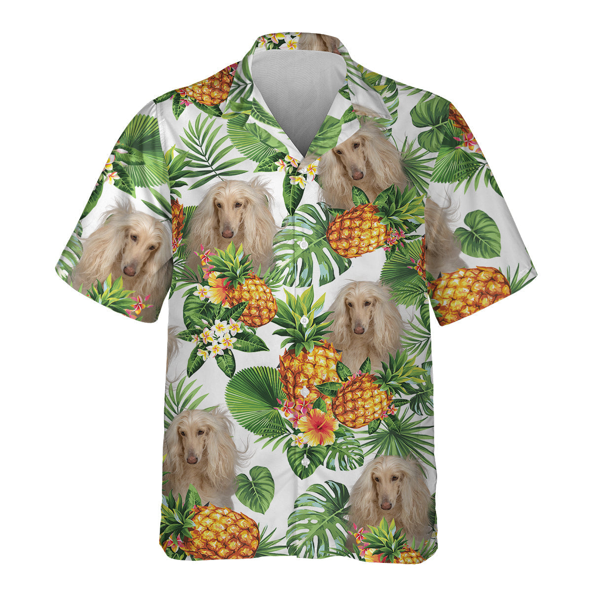 Afghan Hound - Tropical Pattern Hawaiian Shirt