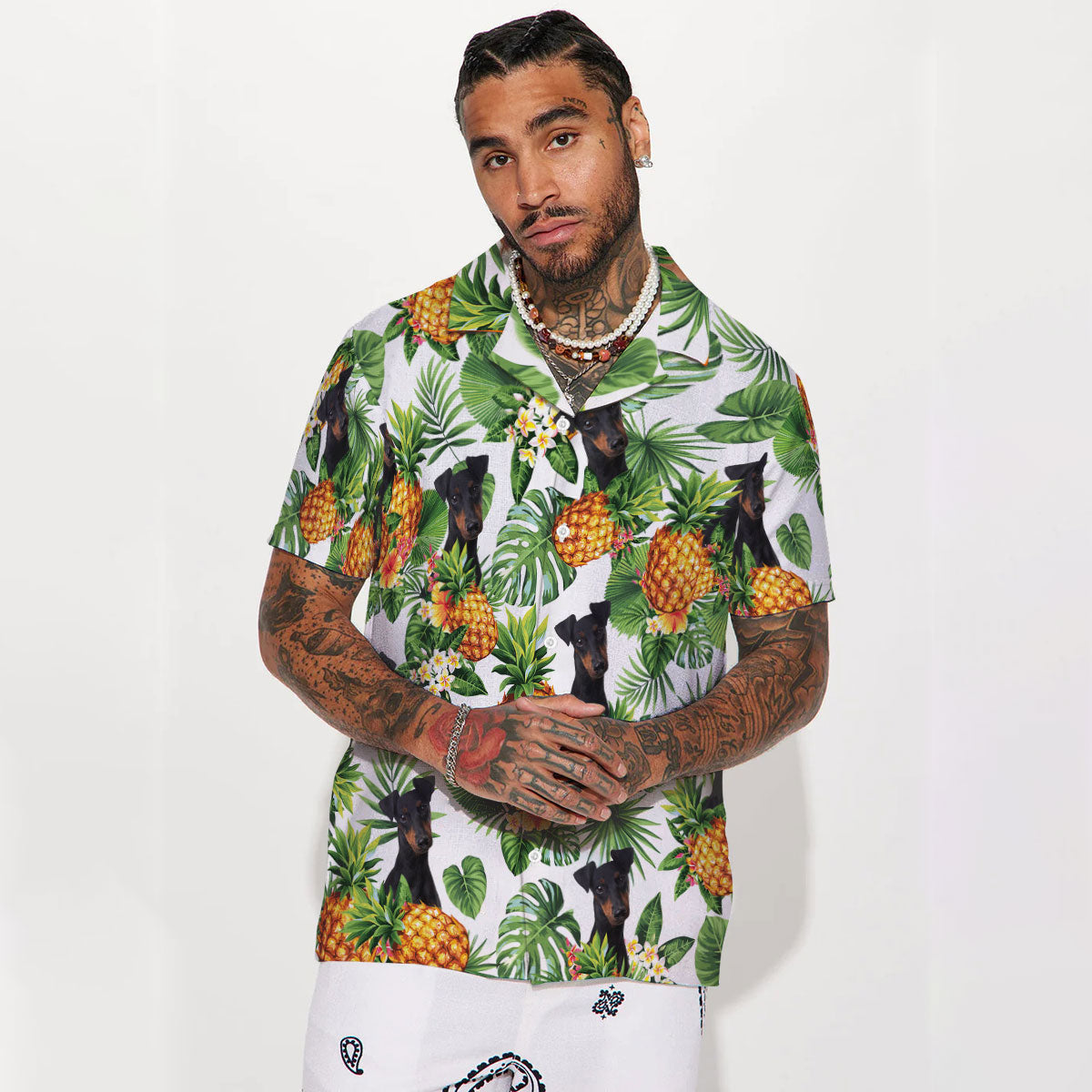 Manchester Terrier - Tropical Pattern Hawaiian Shirt
