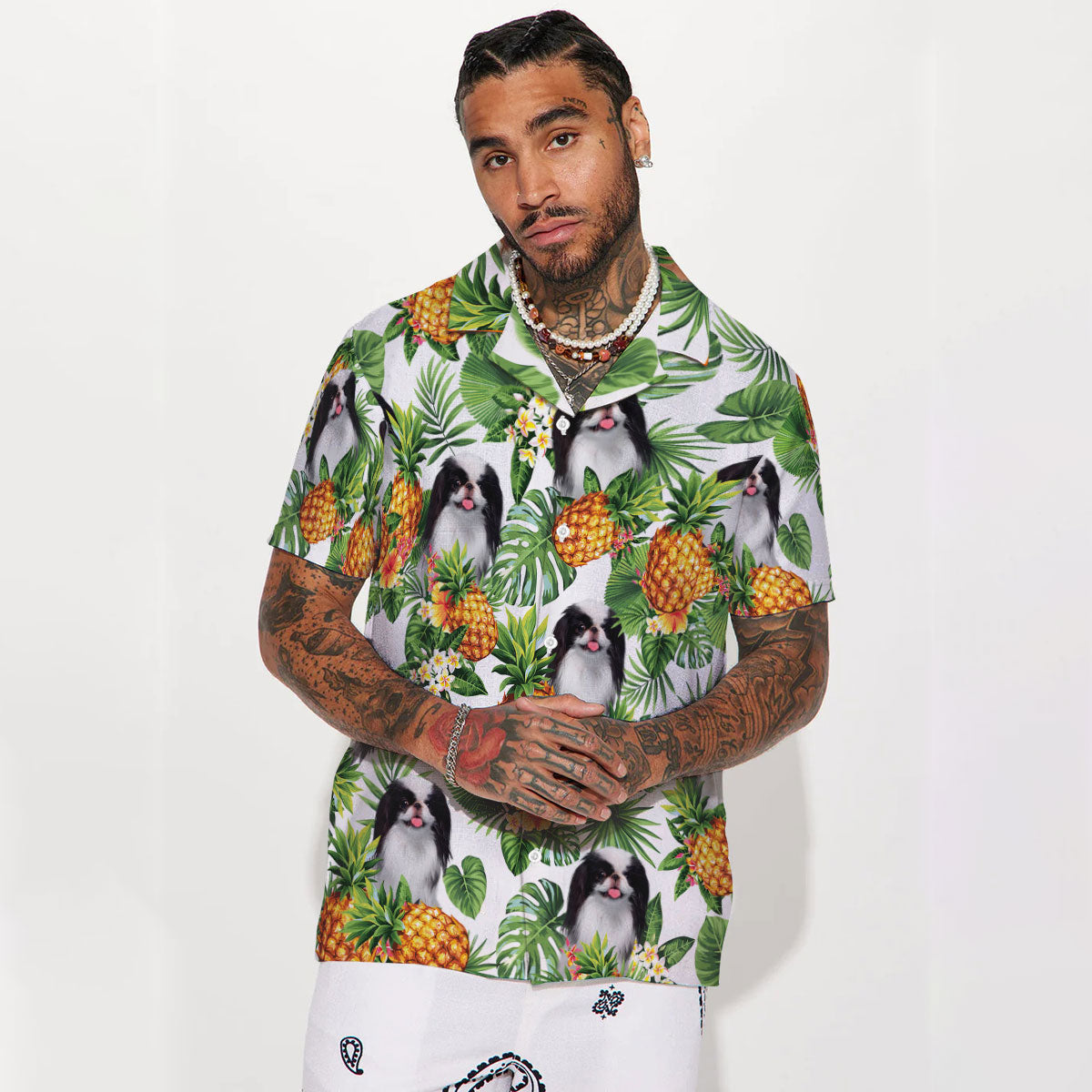 Japanese Chin - Tropical Pattern Hawaiian Shirt