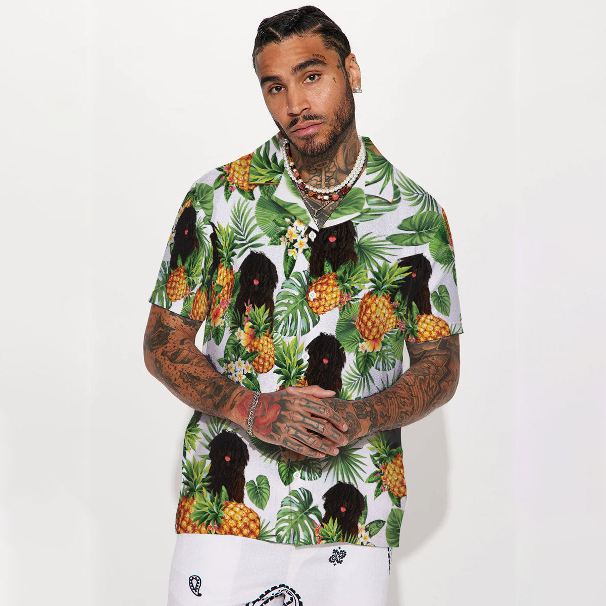 Puli Dog - Tropical Pattern Hawaiian Shirt