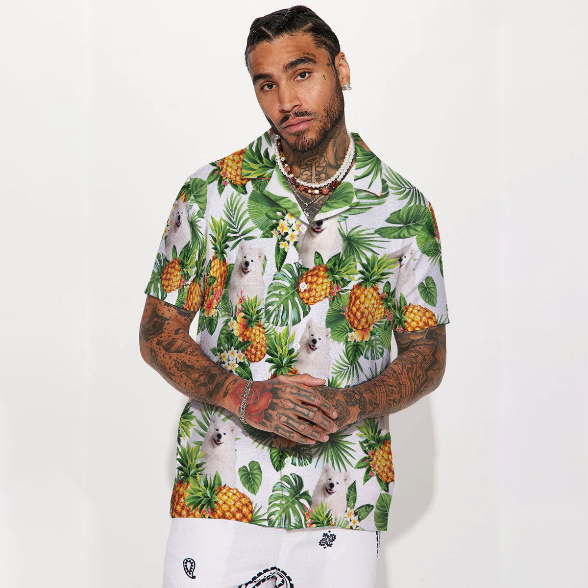 Samoyed - Tropical Pattern Hawaiian Shirt