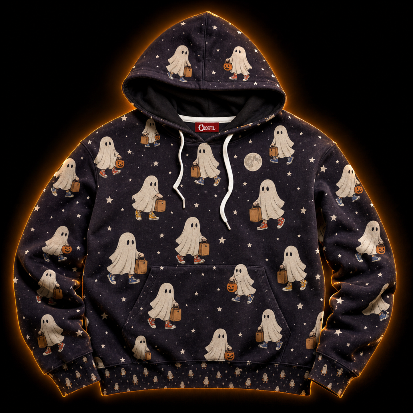 Crosfil Head Count Hoodie — Ghost Costume Halloween Print