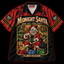 Midnight Santa Hawaiian Shirt — Vintage Horror Clown Christmas Print