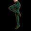 Crosfil Jade Grasp Footed Tights — Emerald Tentacle Damask Print