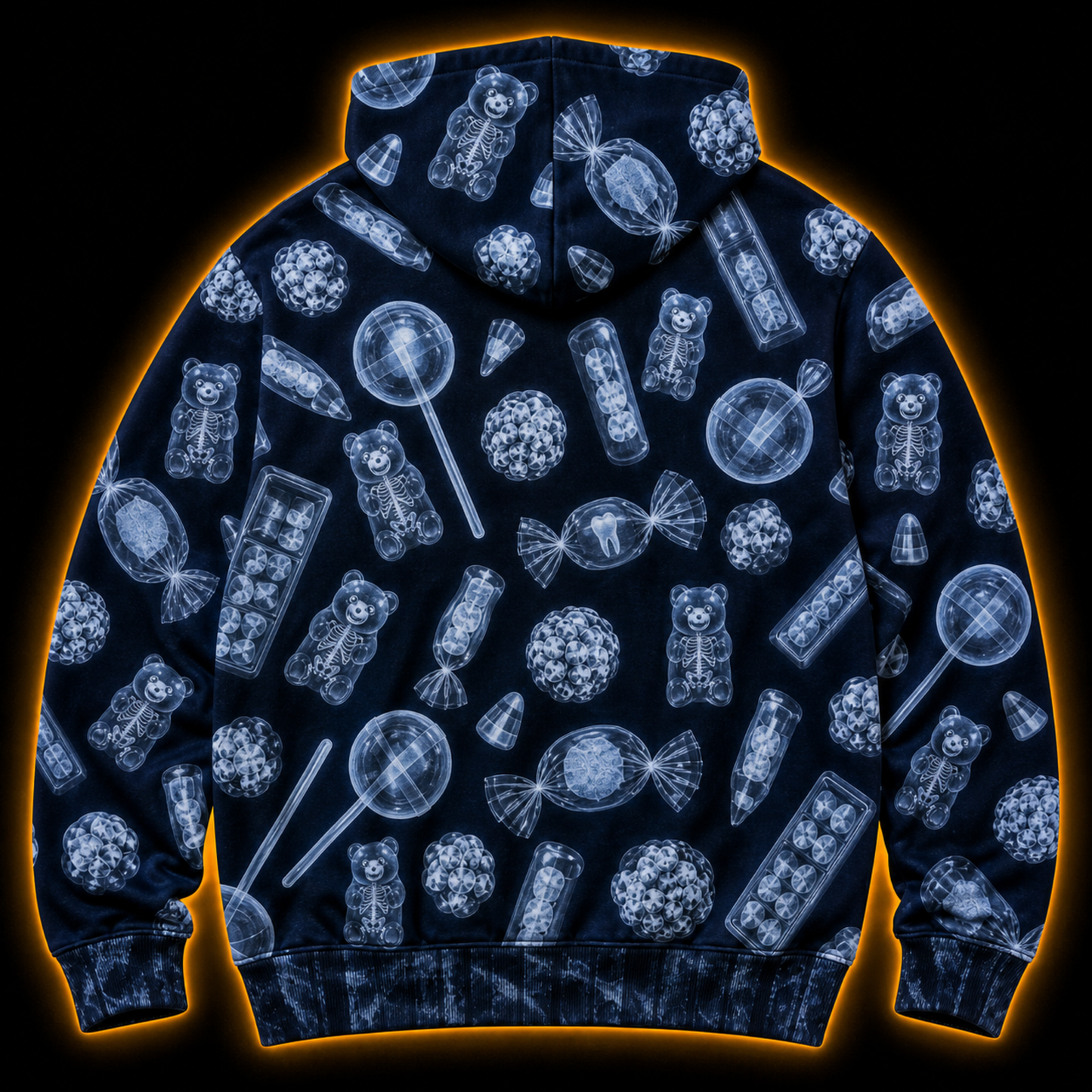 Crosfil Check Your Candy Hoodie — X-Ray Halloween Candy Print