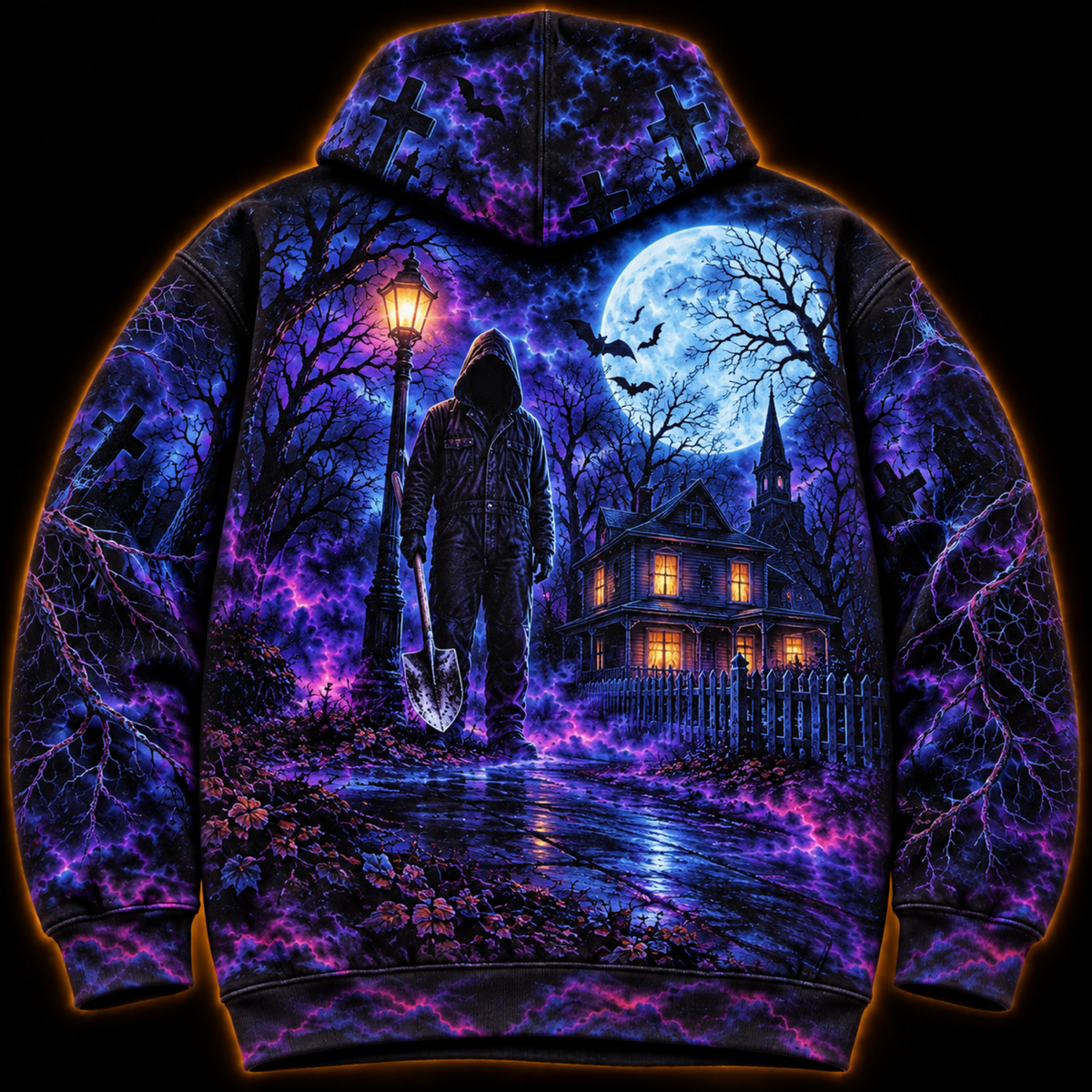Crosfil He Came Home Hoodie — Slasher Night Haunted House All-Over Print
