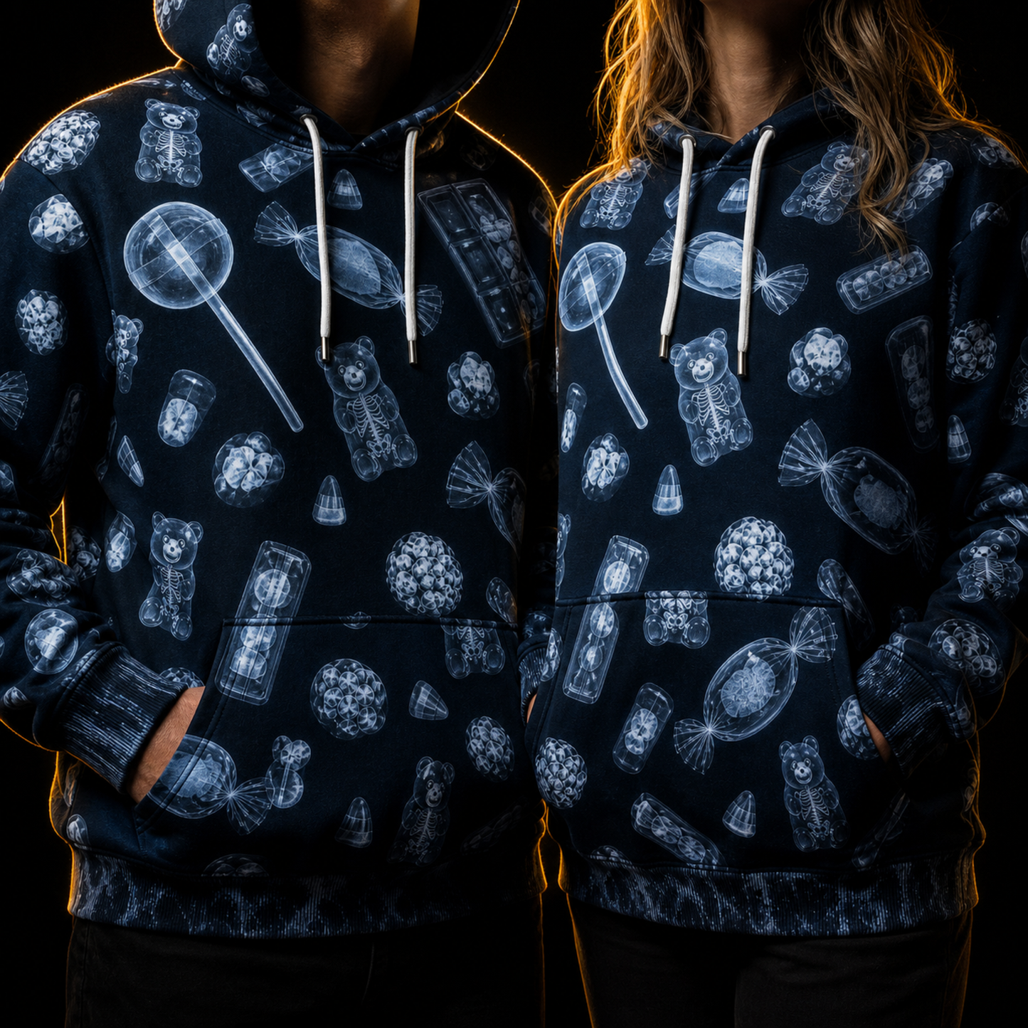 Crosfil Check Your Candy Hoodie — X-Ray Halloween Candy Print