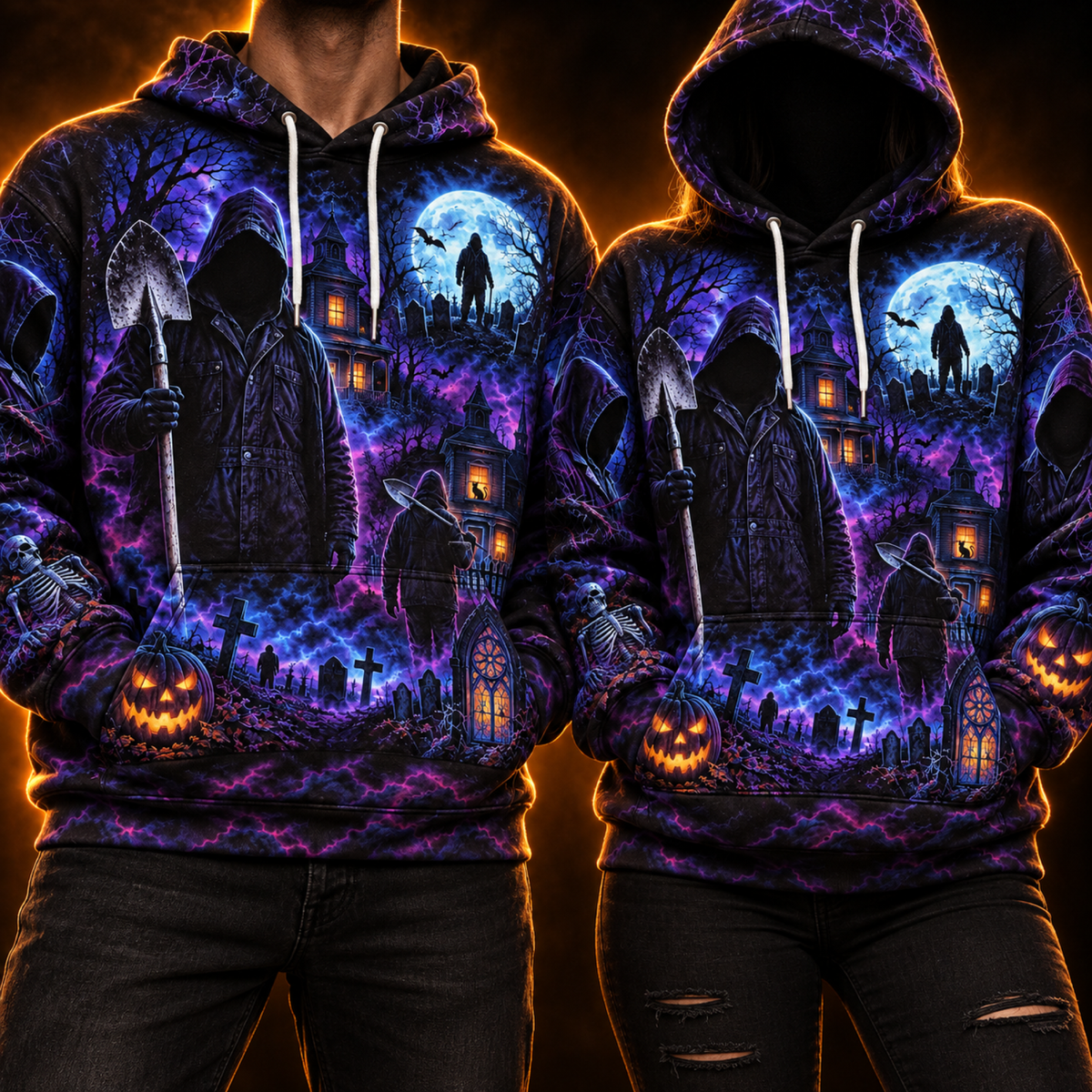 Crosfil He Came Home Hoodie — Slasher Night Haunted House All-Over Print