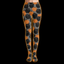 Crosfil The Patch Footed Tights — Black Cat & Pumpkin Print