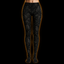 Crosfil Mothman Damask Footed Tights — Black Gothic Floral Cryptid Print