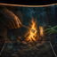Crosfil Alibi Hoodie — Bigfoot & Alien Campfire Cryptid Print