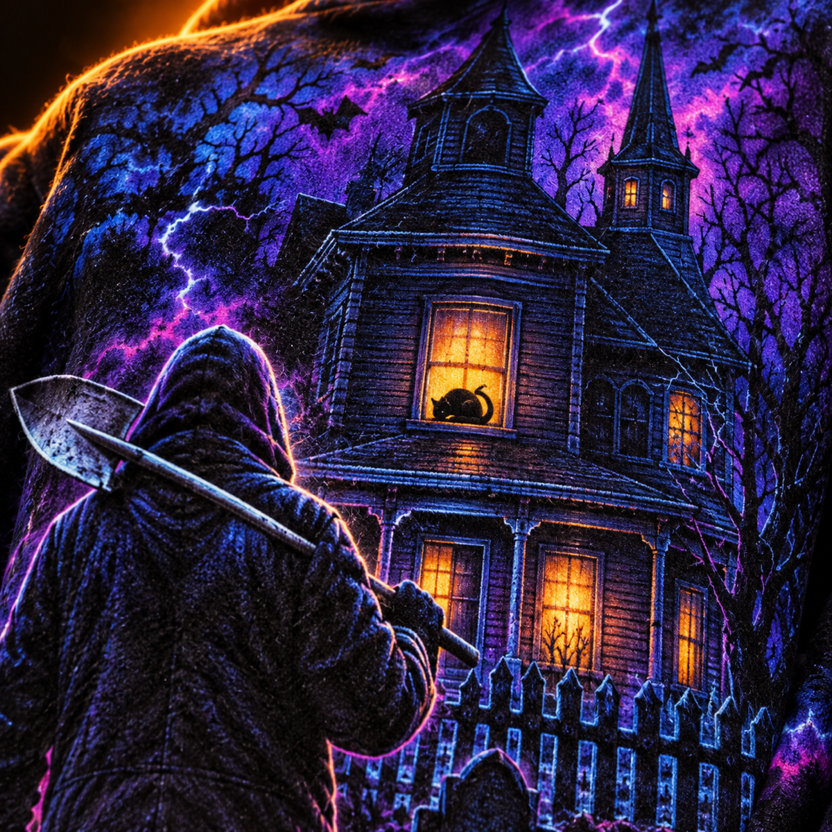 Crosfil He Came Home Hoodie — Slasher Night Haunted House All-Over Print