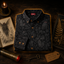 Crosfil Mothman Damask Long Sleeve Shirt — Black Gothic Floral Cryptid Print