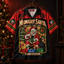 Midnight Santa Hawaiian Shirt — Vintage Horror Clown Christmas Print