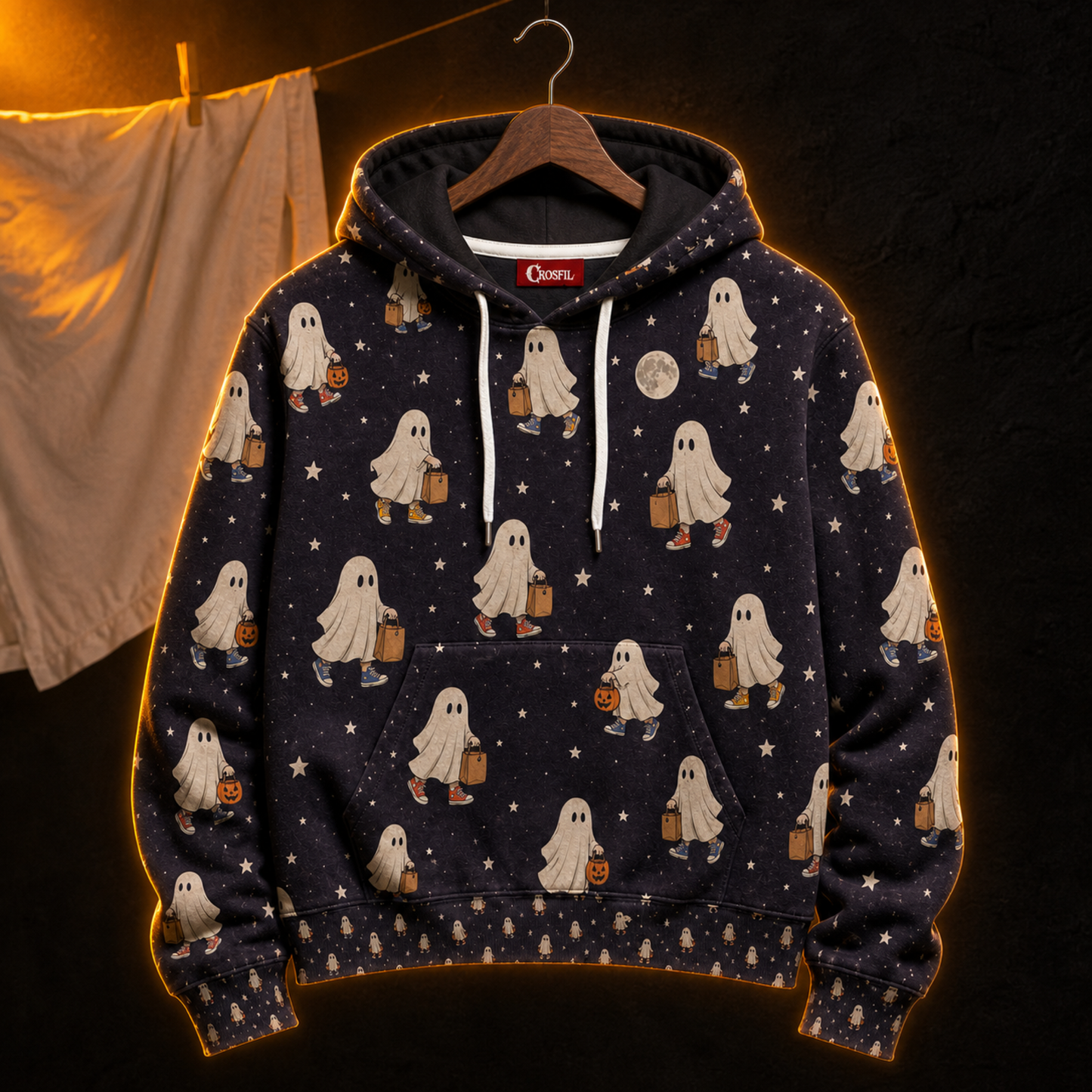 Crosfil Head Count Hoodie — Ghost Costume Halloween Print