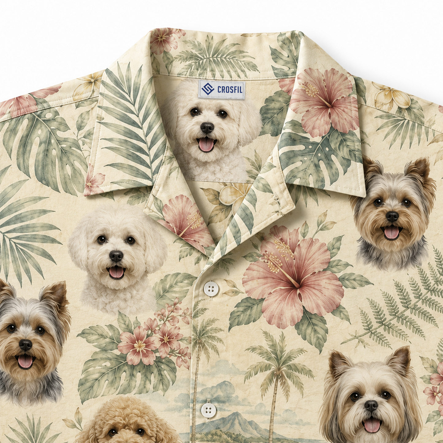 Custom Dog Face Hawaiian Shirt — Personalized Vintage Tropical  Pet Photo Aloha Shirt