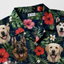 Custom Dog Face Hawaiian Shirt — Personalized Tropical Hibiscus  Pet Photo Aloha Shirt