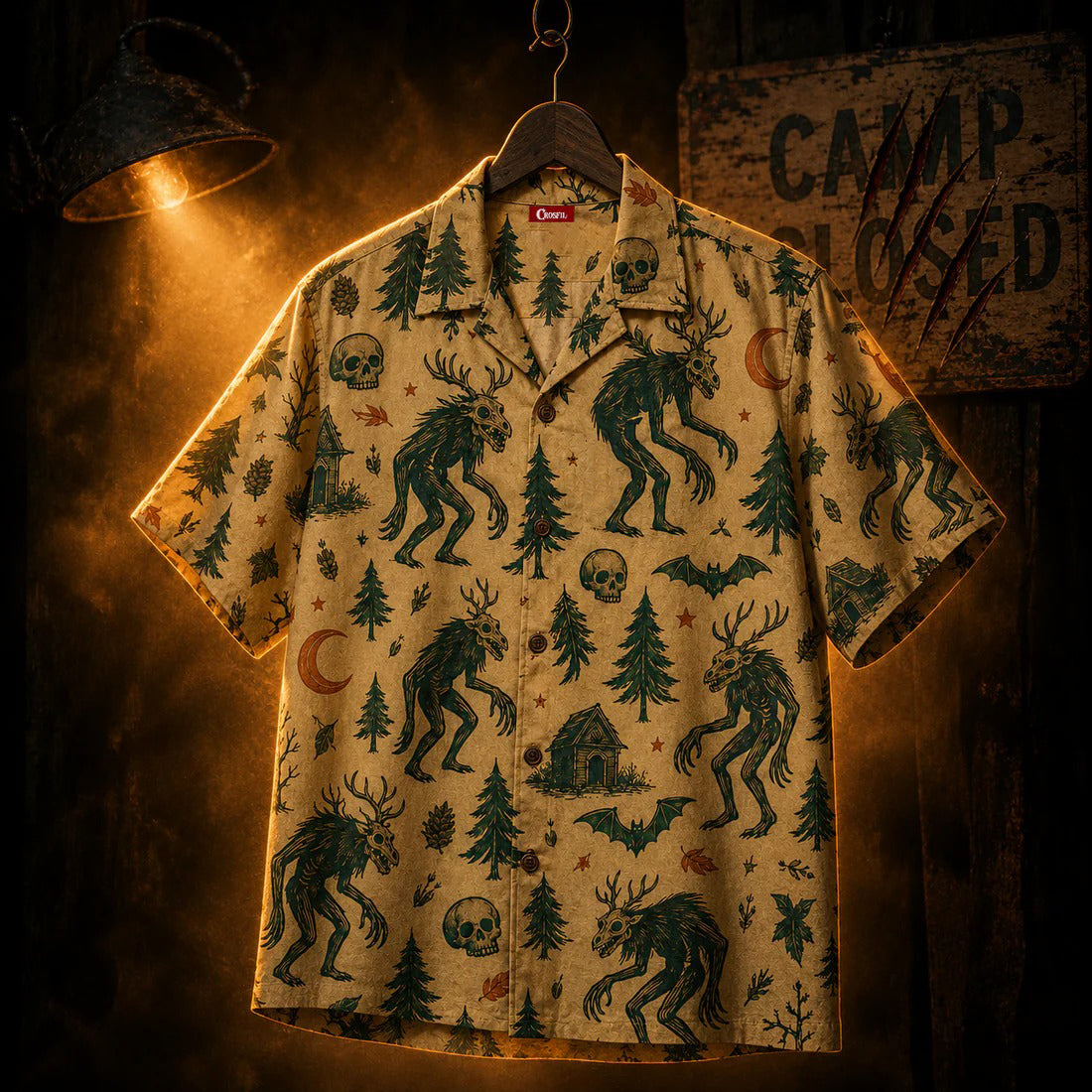 Northern Hunger — Folk Horror Wendigo Hawaiian Shirt