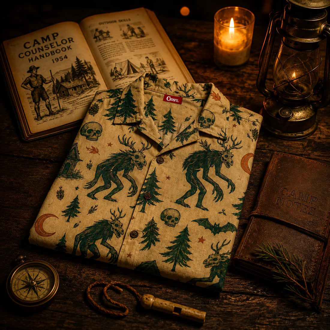 Northern Hunger — Folk Horror Wendigo Hawaiian Shirt