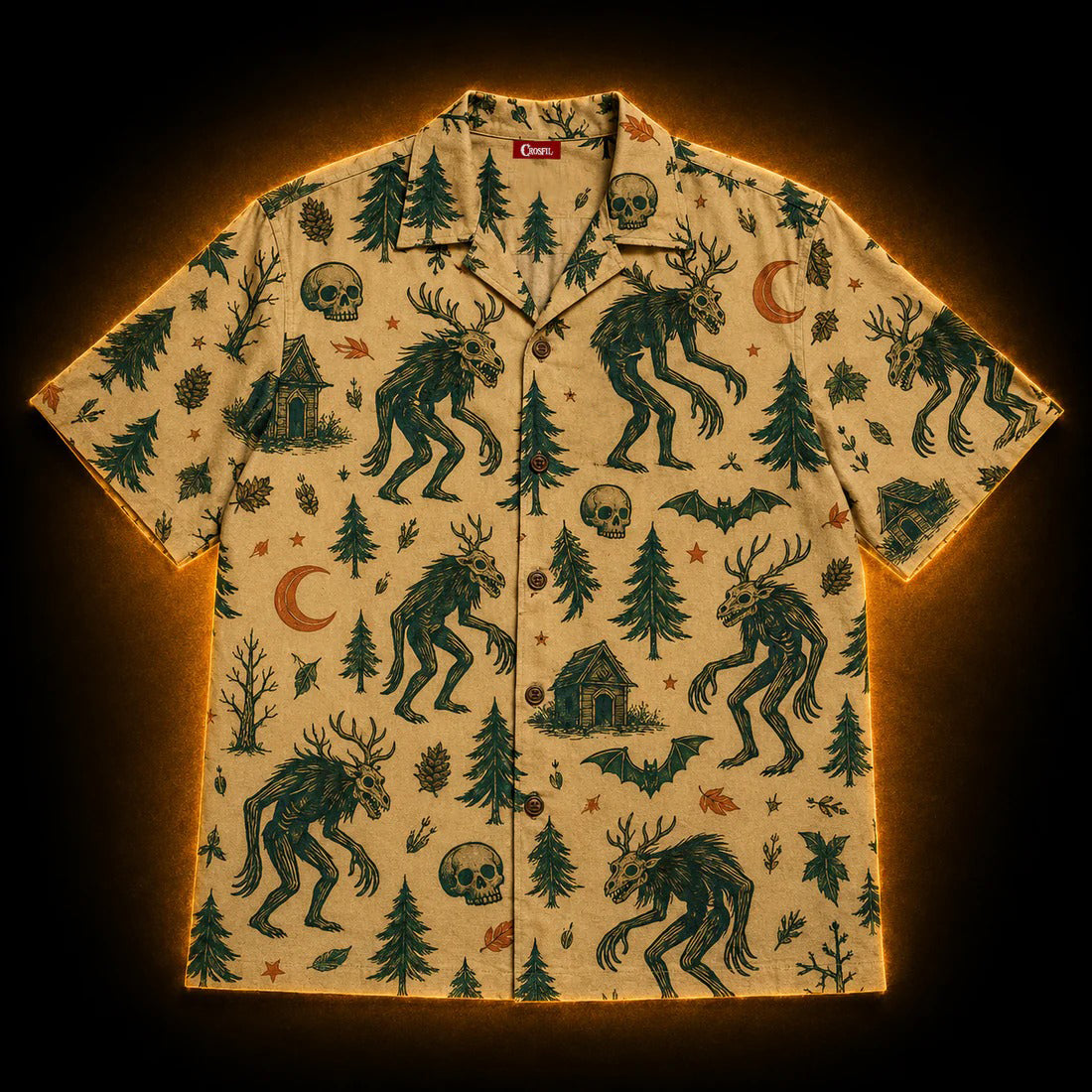 Northern Hunger — Folk Horror Wendigo Hawaiian Shirt