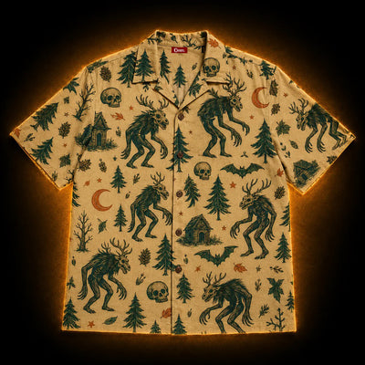 Northern Hunger — Folk Horror Wendigo Hawaiian Shirt