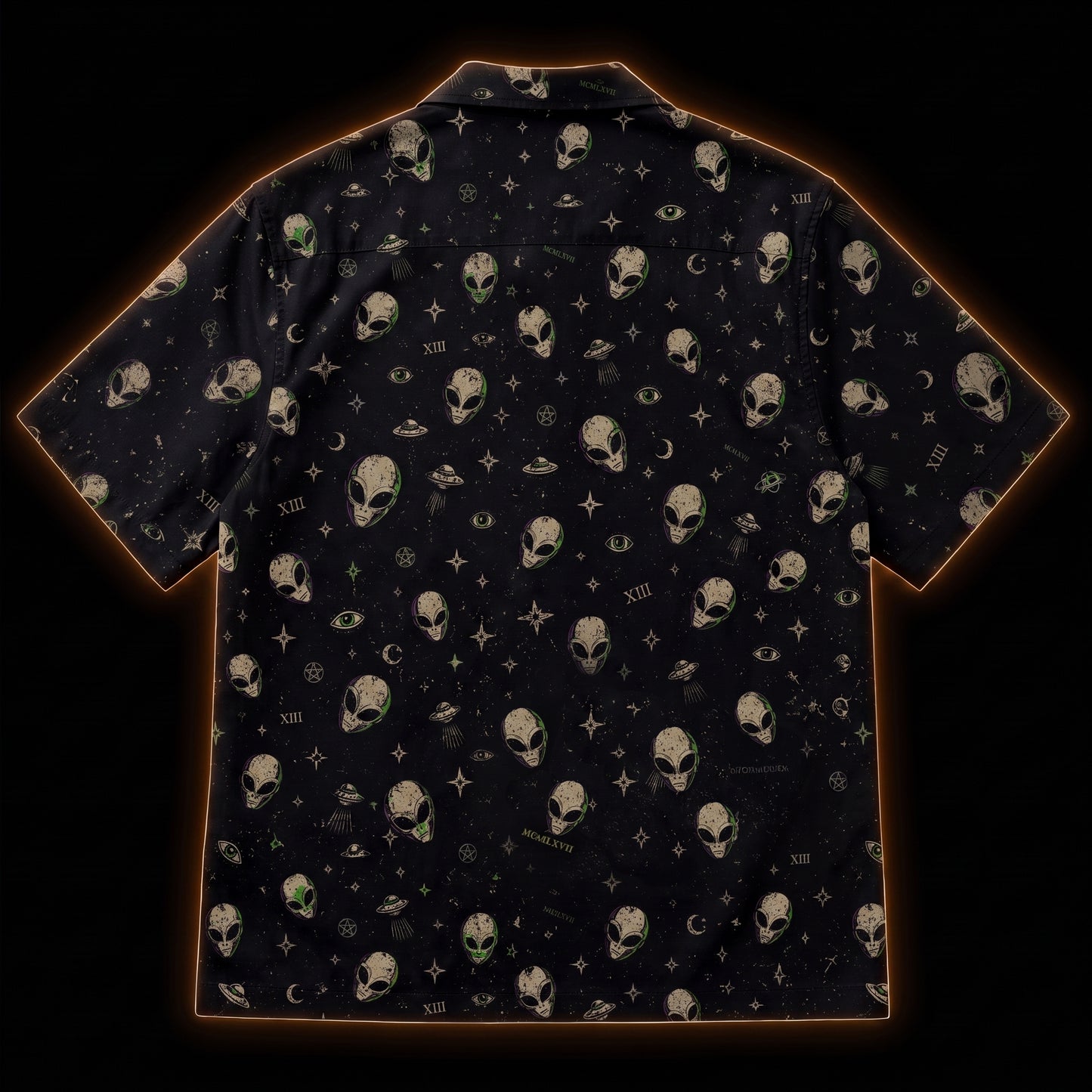 Cosmic Cryptid XIII — Alien Micro-Repeat Hawaiian Shirt