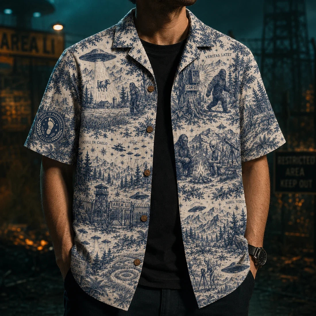 Veritas Latet — Paranormal Toile Hawaiian Shirt