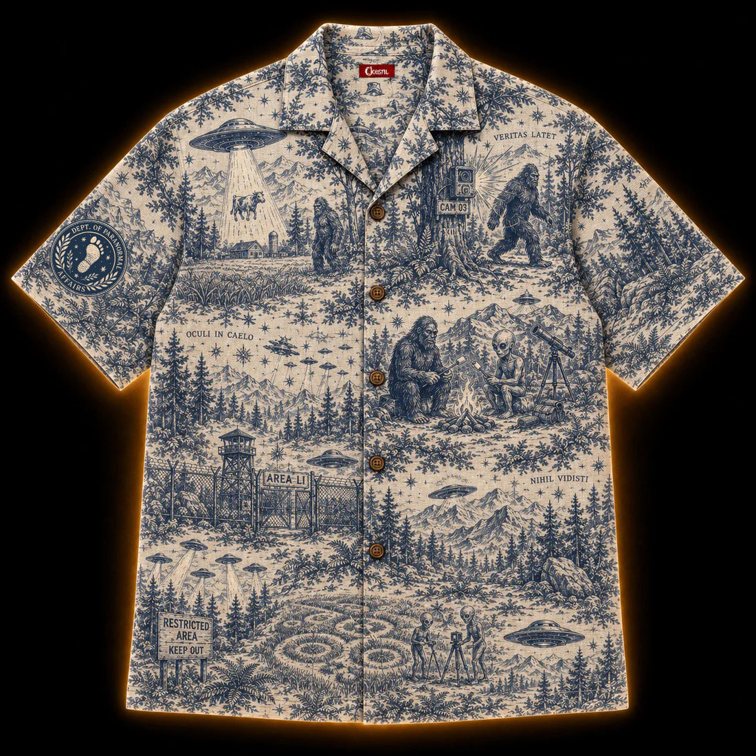 Veritas Latet — Paranormal Toile Hawaiian Shirt