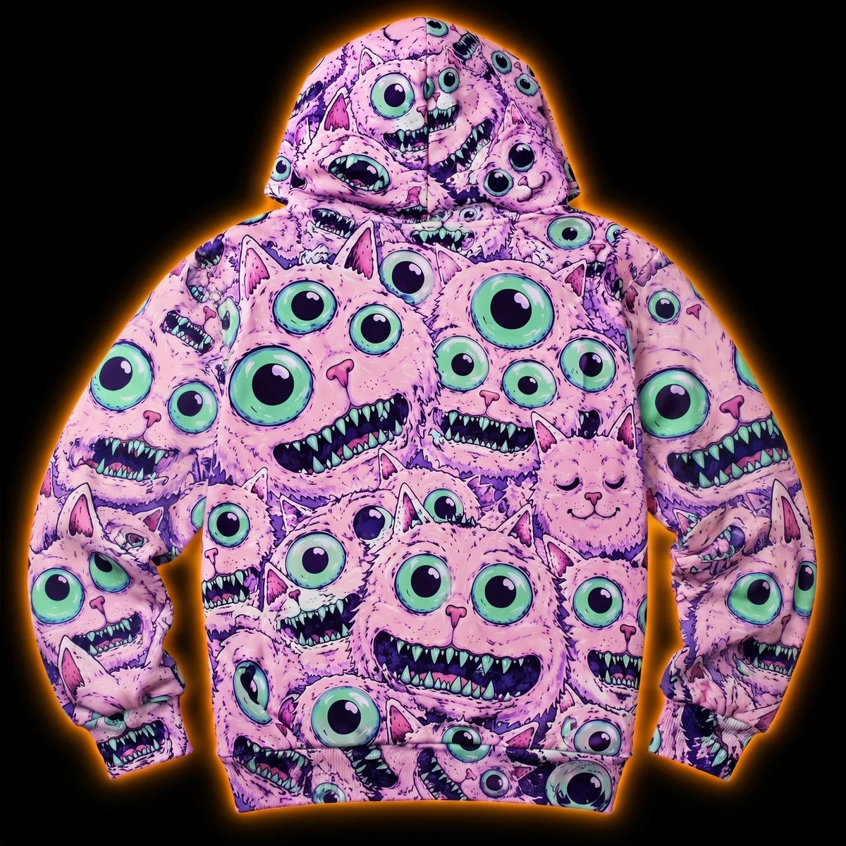 Crosfil House Pets Hoodie — Pastel Goth Monster Cat All-Over Print