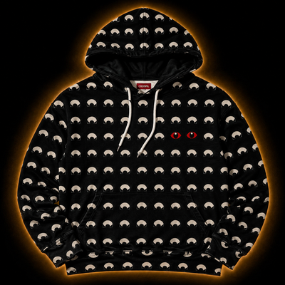Crosfil Wide Awake Hoodie — Minimalist Eye Grid All-Over Print