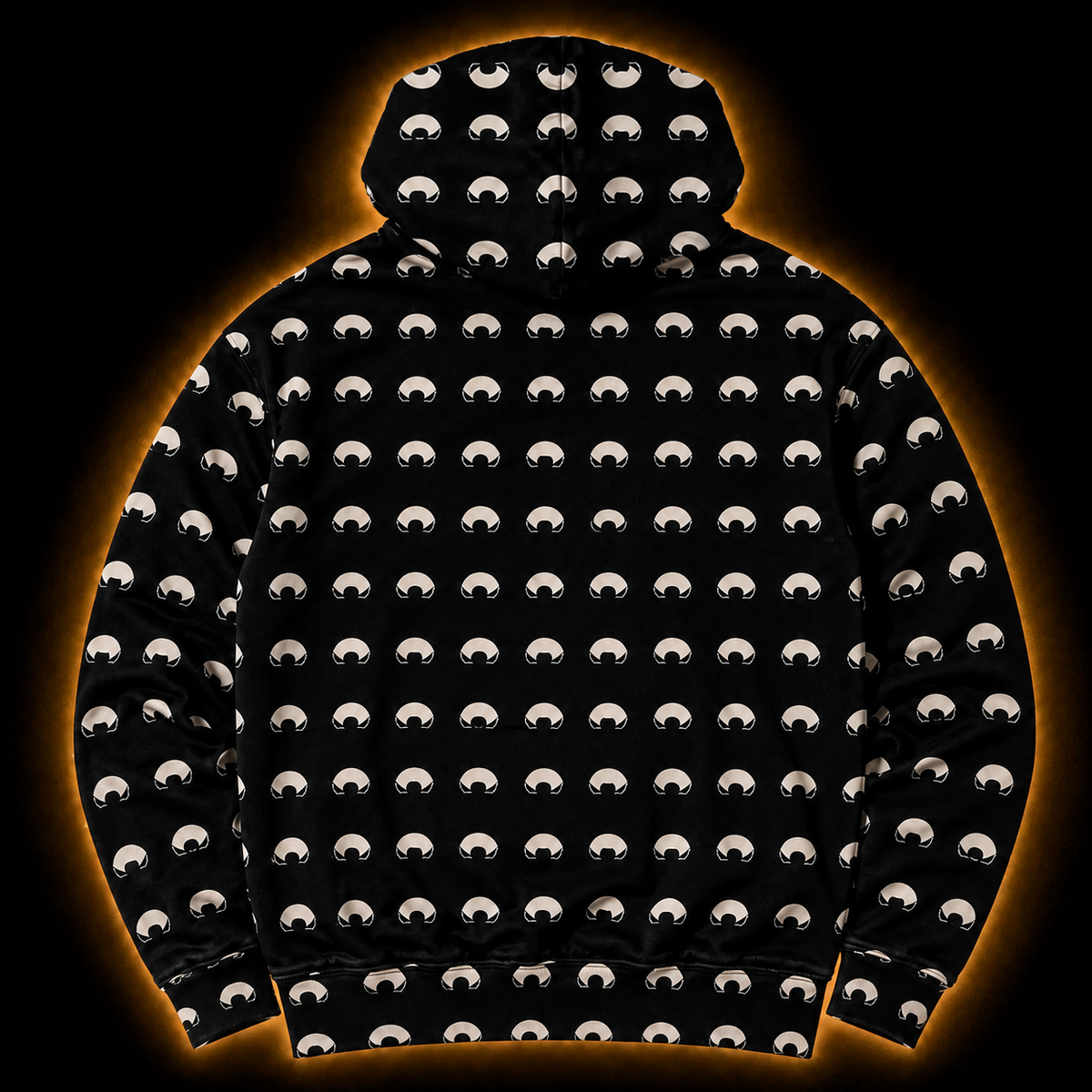 Crosfil Wide Awake Hoodie — Minimalist Eye Grid All-Over Print