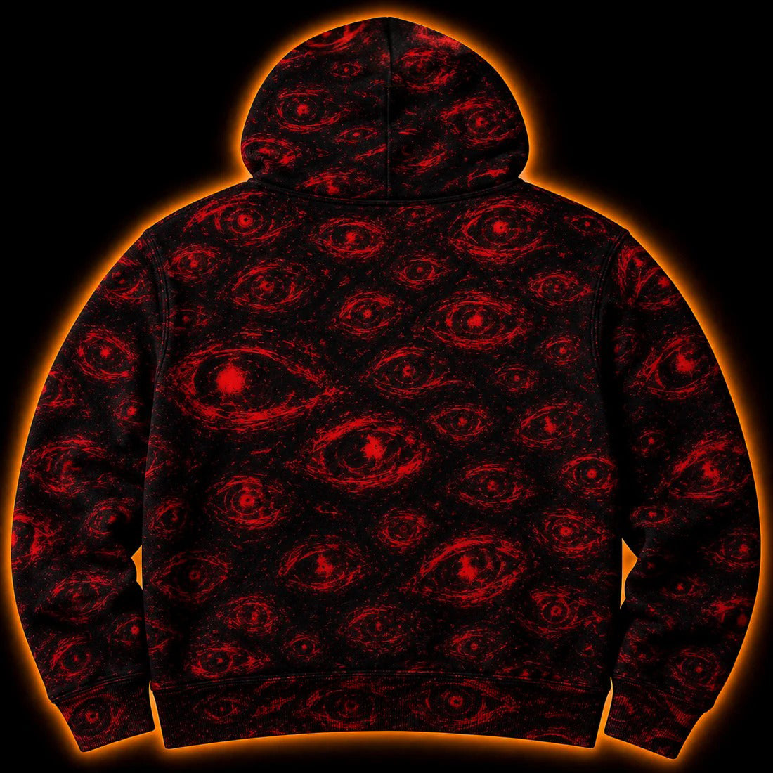 Crosfil They See You Hoodie — Red Glow Eyes Horror Text Print