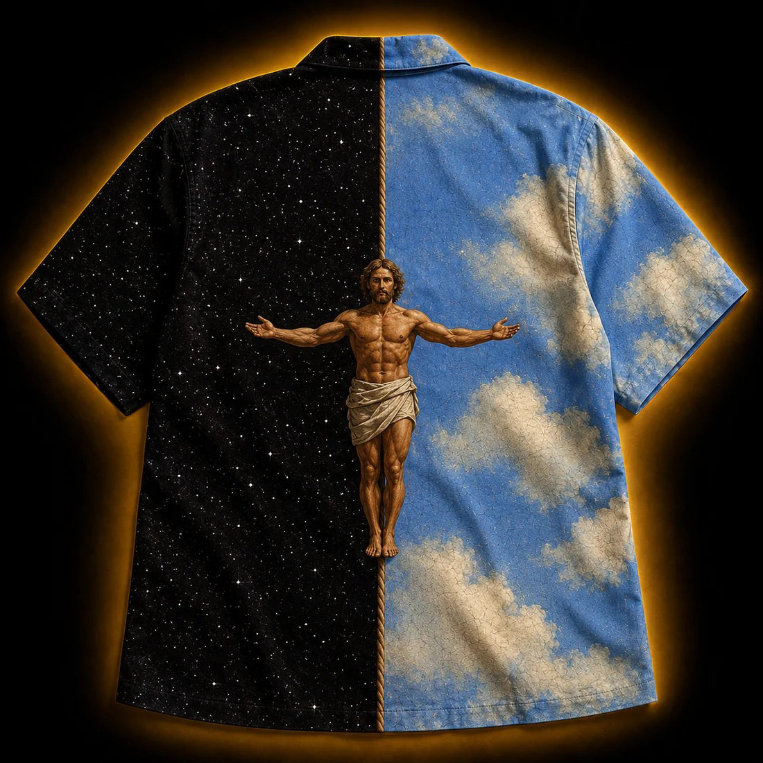 Crosfil Halfway Hawaiian Shirt — Day & Night Tightrope Art Print