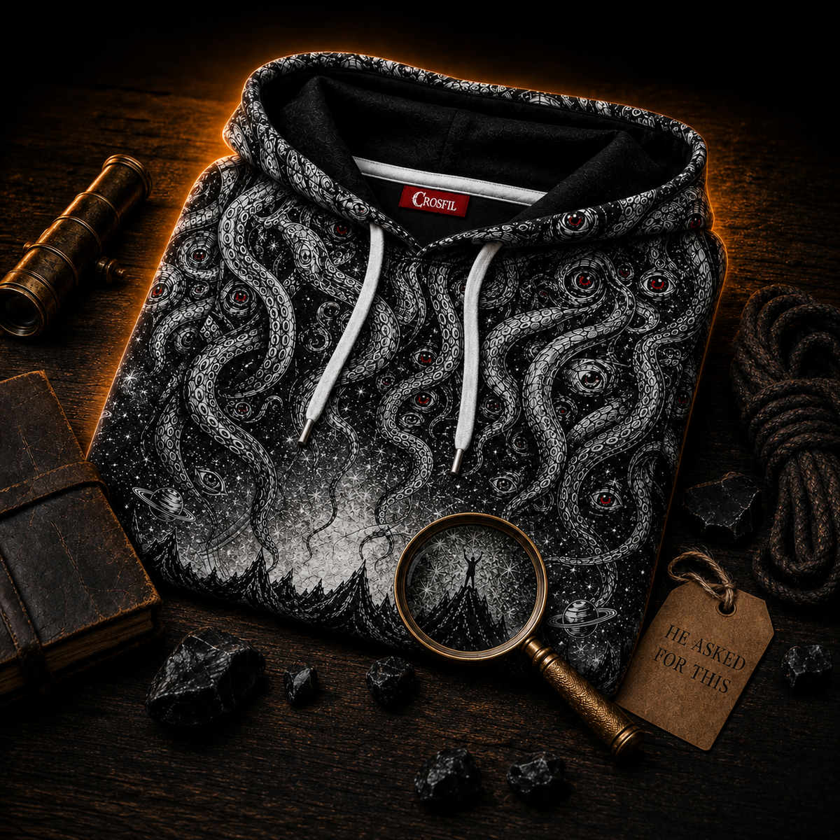 Crosfil Audience Hoodie — Eldritch Cosmic Tentacle Print