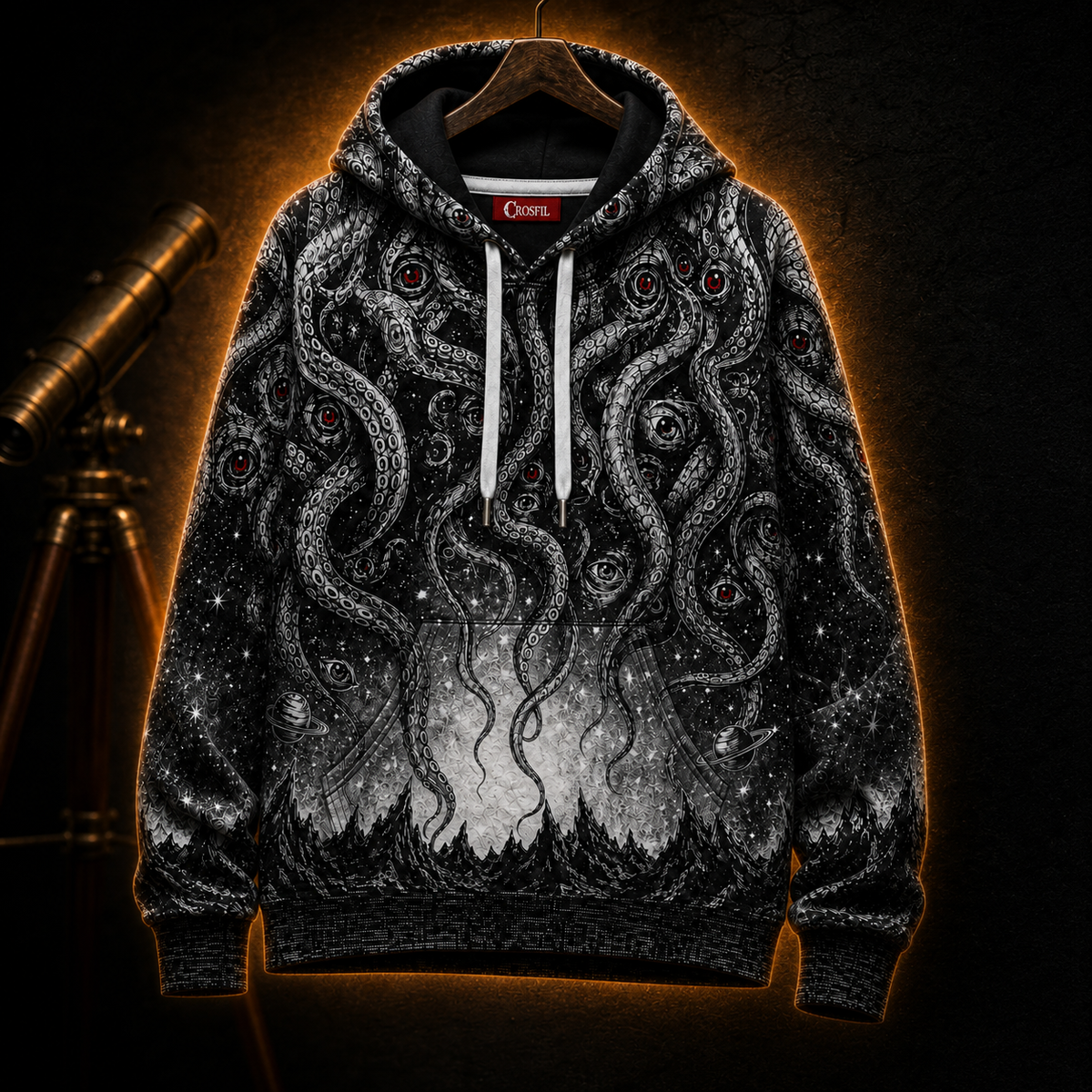 Crosfil Audience Hoodie — Eldritch Cosmic Tentacle Print