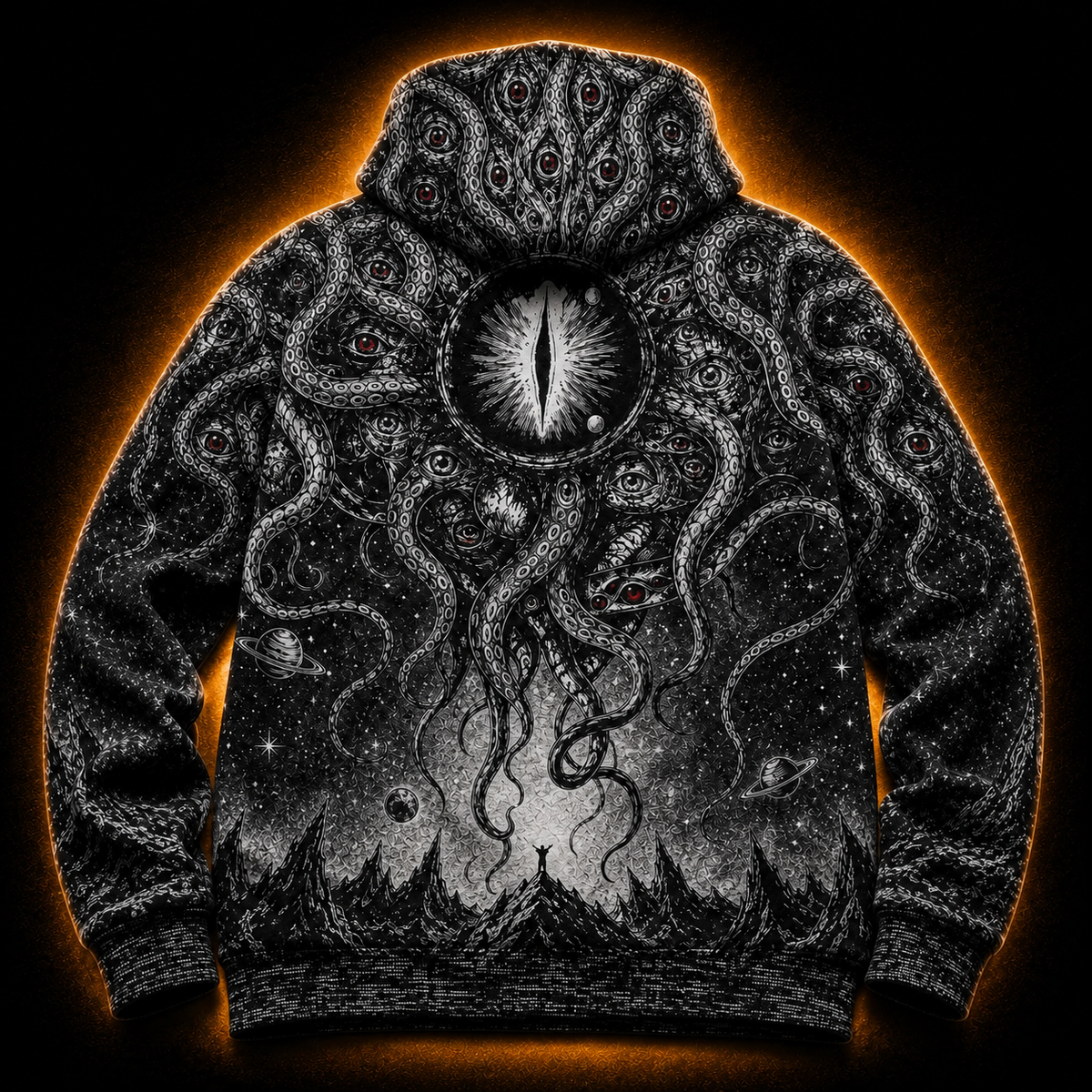 Crosfil Audience Hoodie — Eldritch Cosmic Tentacle Print