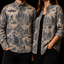 Crosfil Cryptid Toile Long Sleeve Shirt — Bigfoot & UFO Vintage Toile Print