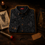 Crosfil Mothman Damask Long Sleeve Shirt — Black Gothic Floral Cryptid Print