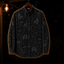 Crosfil Mothman Damask Long Sleeve Shirt — Black Gothic Floral Cryptid Print