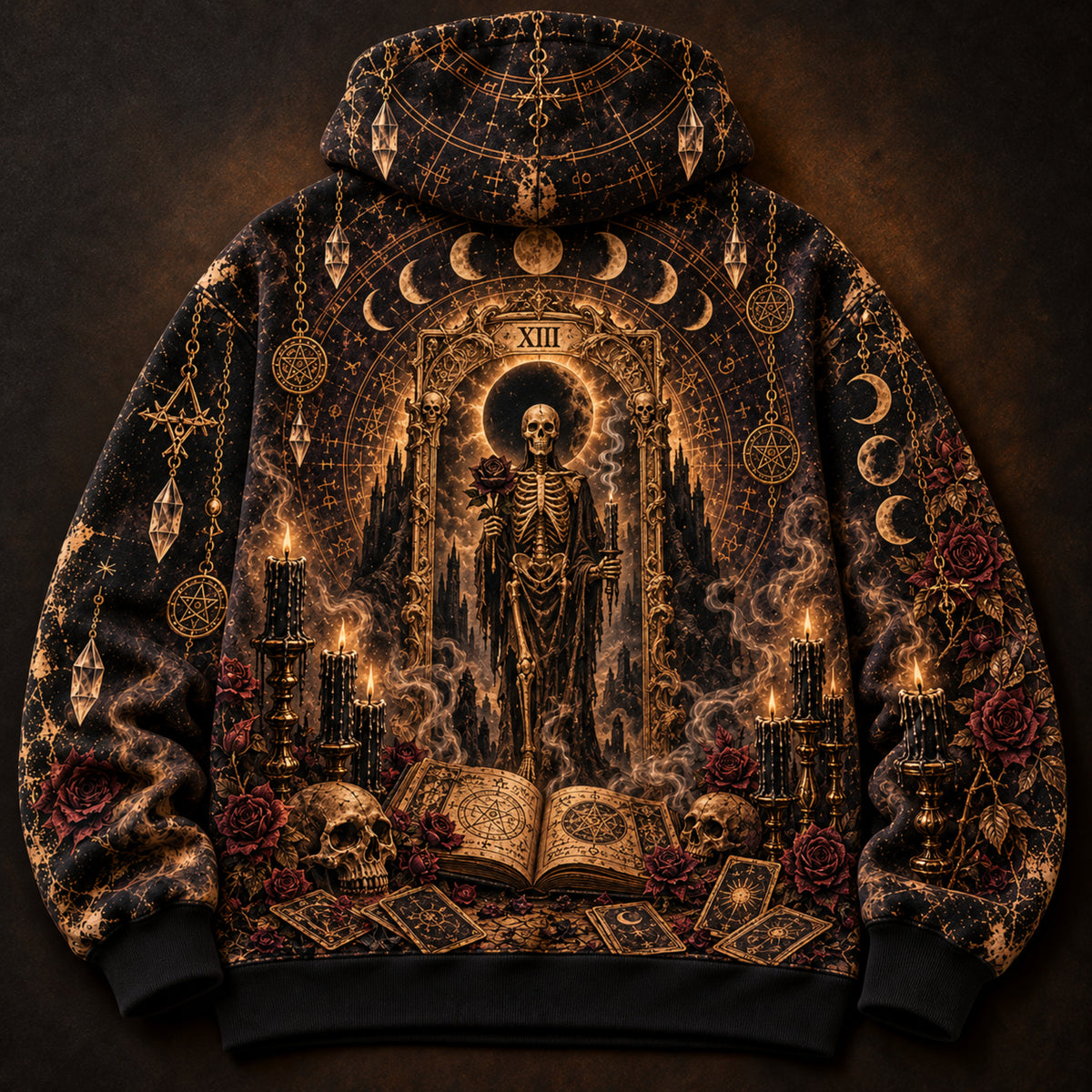 Death XIII Unisex Hoodie — Tarot Reader Occult Altar Print