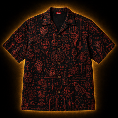 Witch's Grimoire — Blood Sigil Occult Hawaiian Shirt