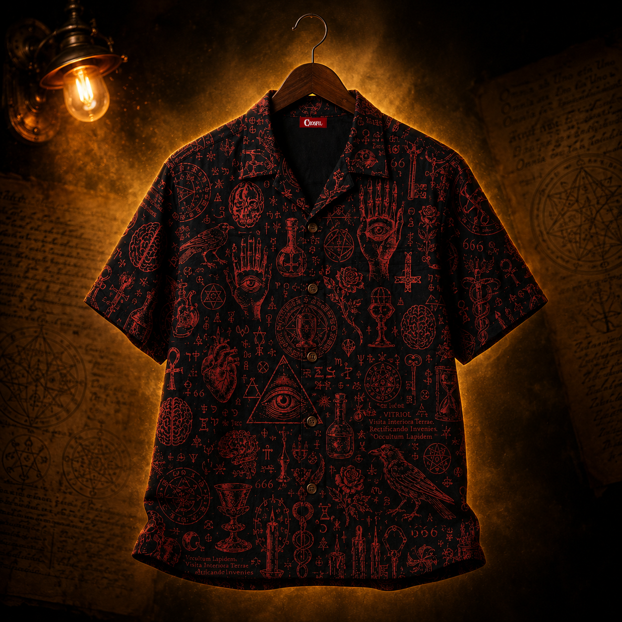 Witch's Grimoire — Blood Sigil Occult Hawaiian Shirt