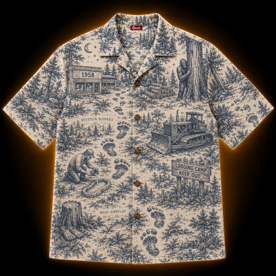 Crosfil The Footprints 1958 Hawaiian Shirt — Bigfoot Toile Print