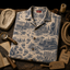 Crosfil The Footprints 1958 Hawaiian Shirt — Bigfoot Toile Print