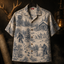 Crosfil Winter Watch 1977 Hawaiian Shirt — Snow Bigfoot Toile Print